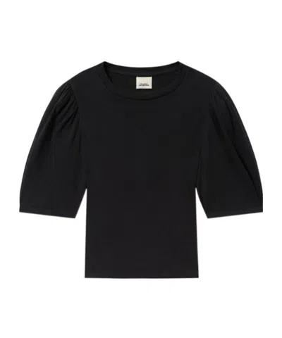 Isabel Marant Étoile Maeliss Tee Puff-sleeve T-shirt In Black