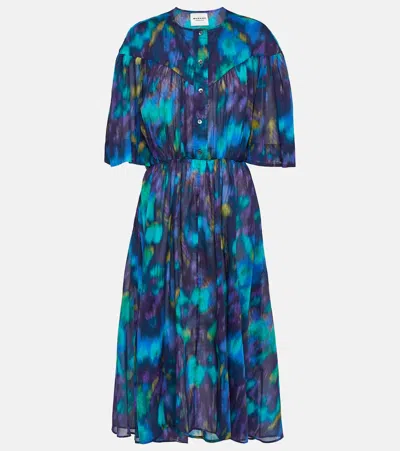 Isabel Marant Étoile Maggy Printed Cotton Midi Dress In Multicoloured