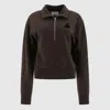 Isabel Marant Étoile Cropped Sweatshirt With Half-zip Front In Black