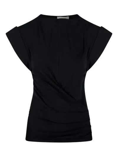 ISABEL MARANT ÉTOILE MAISAN DRAPED CAP-SLEEVE TOP