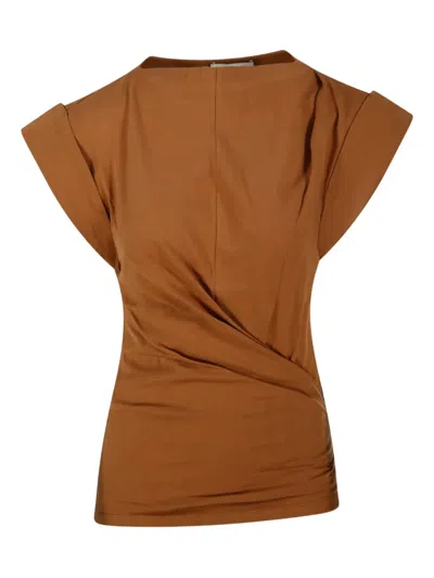 ISABEL MARANT ÉTOILE MAISAN DRAPED CAP-SLEEVE TOP