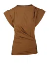 Isabel Marant Étoile Gz T-shirt With Draped Back Seam In Brown