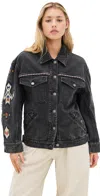 Isabel Marant Étoile Manona Denim Jacket In Dark Grey