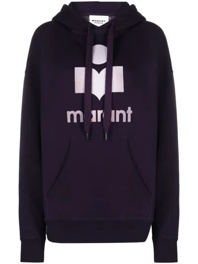 Isabel Marant Étoile Faded Black Cotton-blend Mansell Logo-print Hoodie