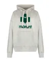 Isabel Marant Étoile Mansel Flocked Cotton-blend Jersey Hoodie In White