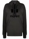 Isabel Marant Étoile Black Hoodie With Tonal Logo Print In Nero