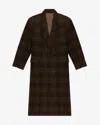 Isabel Marant Étoile Long Checked Double-breasted Coat Pockets In Brown