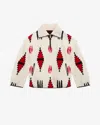 Isabel Marant Étoile Marner Shearling Coat In Ecru And Red