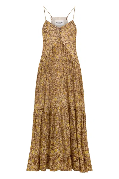 Isabel Marant Étoile Marant Étoile Abito Lungo Vasmila In Voile Di Cotone In Brown
