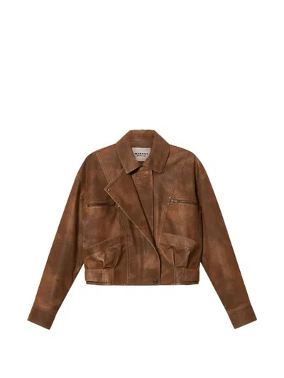 Isabel Marant Étoile Marant Etoile Belma Faux Leather Jacket In Brown