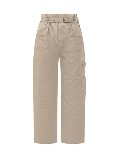 Isabel Marant Étoile Belted Pocket Trousers In Neutral