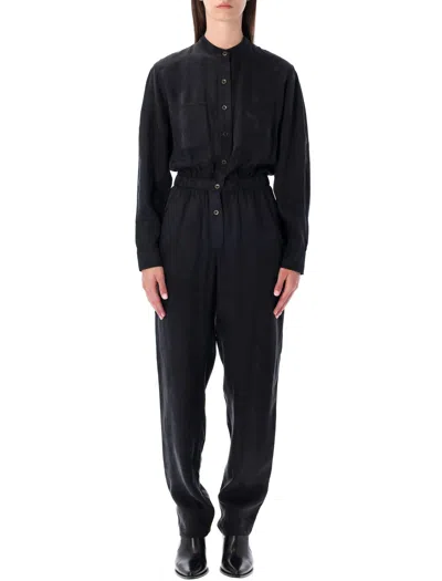 ISABEL MARANT ÉTOILE ISABEL MARANT ETOILE MARANT ÉTOILE BLACK BUTTONED JUMPSUIT