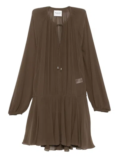 Isabel Marant Étoile Marant Etoile Brown Dress With Pleated Skirt
