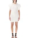 Isabel Marant Étoile Orlane Eyelet Ruffle-sleeve Mini T-shirt Dress In White