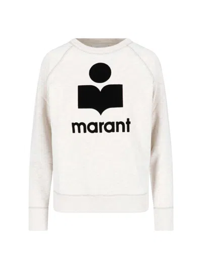 Isabel Marant Étoile Marant Etoile Cotton-trim Flocked Sweatshirt Sweater In Gray