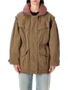 Isabel Marant Étoile Marant Étoile Damone Two-tone Cotton Coat With Hood In Brown