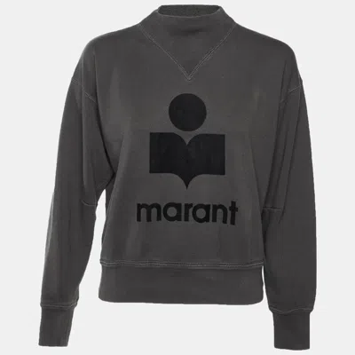 Pre-owned Isabel Marant Étoile Marant Etoile Dark Grey Logo Print Cotton Moby Sweatshirt M In Gray