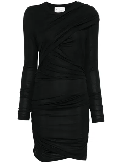 Isabel Marant Étoile Isabel Marant Etoile Denise Short Draped Jersey Dress In Black