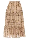 Isabel Marant Étoile Tiered Ruffled Skirts In Printed Lightweight Fabric In Multi