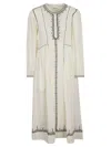 Isabel Marant Étoile Pippa Embroidered Cotton Midi Dress In Beige