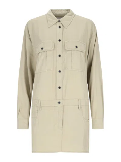 Isabel Marant Étoile Knee Length Dress With Chest And Side Pockets In Green