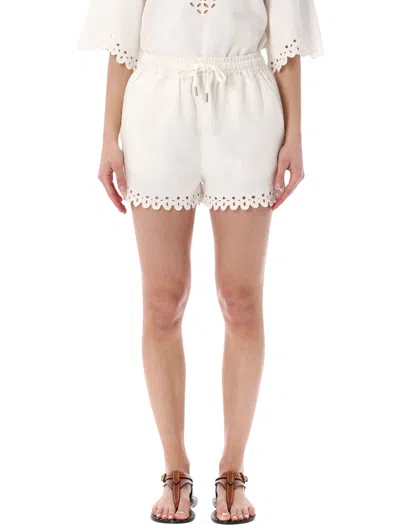 Isabel Marant Étoile Marant Etoile Effortless Cotton Mini Shorts For Women In White