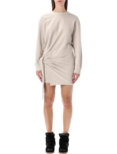 Isabel Marant Étoile Marant Etoile Effortless Mini Sweatshirt Dress In Neutral
