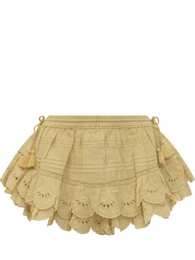 Isabel Marant Étoile Marant Étoile Embroidered Mini Shorts In Yellow