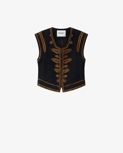 Isabel Marant Étoile Marant Etoile Embroidered Waistcoat In Black