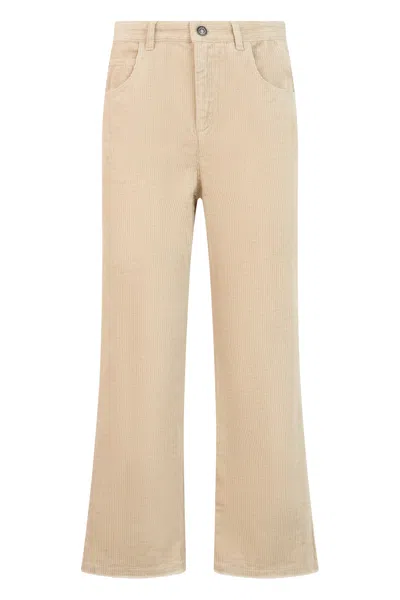 Isabel Marant Étoile High Waist Flared Denim Trousers In Neutral