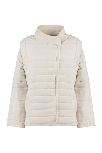 Isabel Marant Étoile Marant Étoile Isabel Marant Etoile High-neck Detachable-sleeve Padded Shell Jacket In Neutral
