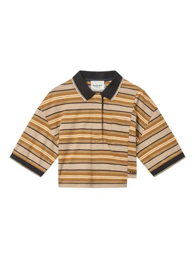 Isabel Marant Étoile Marant Etoile Isalyne Striped Cotton Polo Shirt In Multi