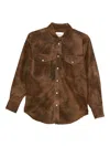 Isabel Marant Étoile Karima Faux Leather Overshirt In Brown