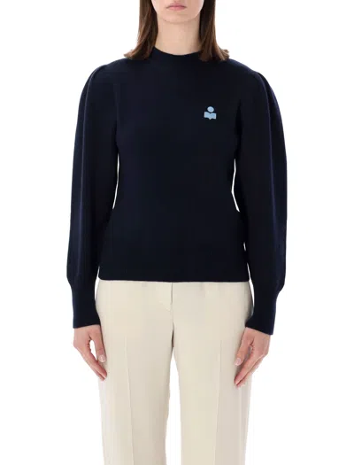 Isabel Marant Etoile Marant Étoile Kelaya Wool-blend Puff-sleeve Sweater In Blue