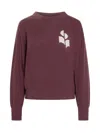Isabel Marant Étoile Isabel Marant Etoile Marisans Mixed Cotton Logo Sweater In Burgundy