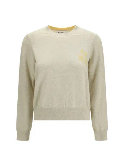 Isabel Marant Étoile Marant Etoile Logo-embroidered Knit Sweater In Gold