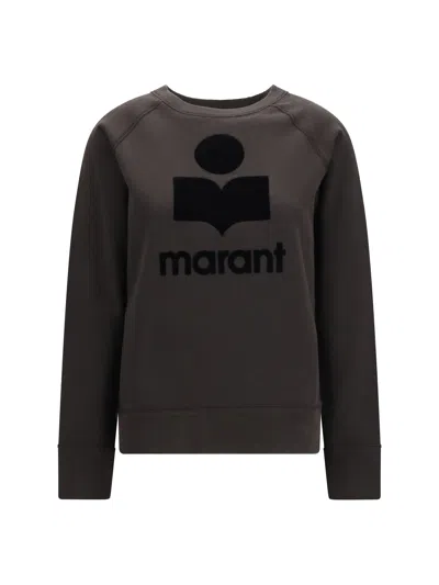 Isabel Marant Étoile Marant Etoile Logo-print Cotton Sweatshirt In Black