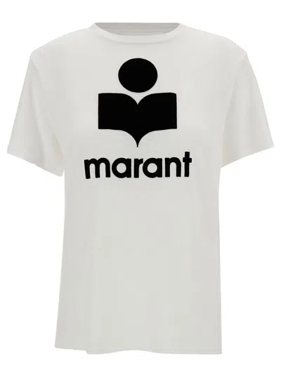 Isabel Marant Étoile Marant Étoile Logo-print Linen T-shirt In White