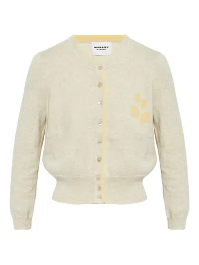 Isabel Marant Étoile Marant Etoile Lona Wool And Cotton Cardigan In Gray