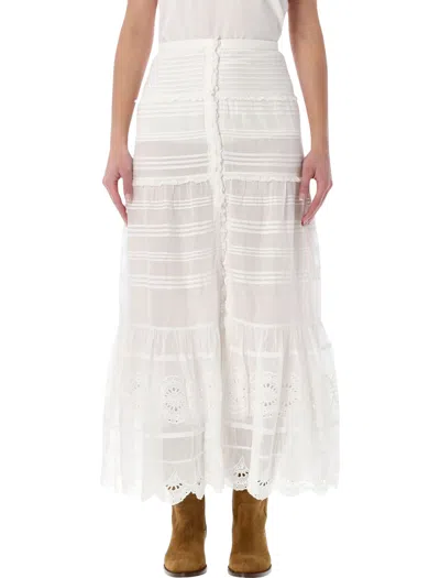 Isabel Marant Étoile Marant Etoile Long Flared Skirt With Embroidered Detailing In Multi
