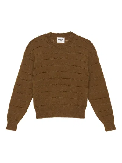 Isabel Marant Étoile Marant Etoile Long-sleeved Crewneck Sweater In Brown