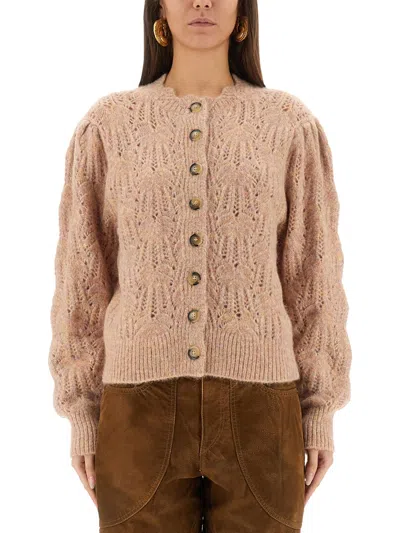 Isabel Marant Étoile Marant Étoile Mini Cardigan With Alpaca Blend In Beige