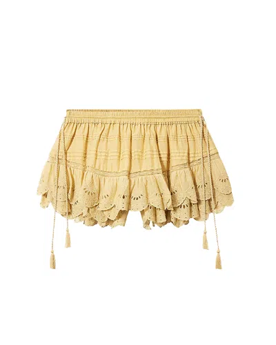 Isabel Marant Étoile Marant Etoile Mini Floral Lace Top For Women In Yellow