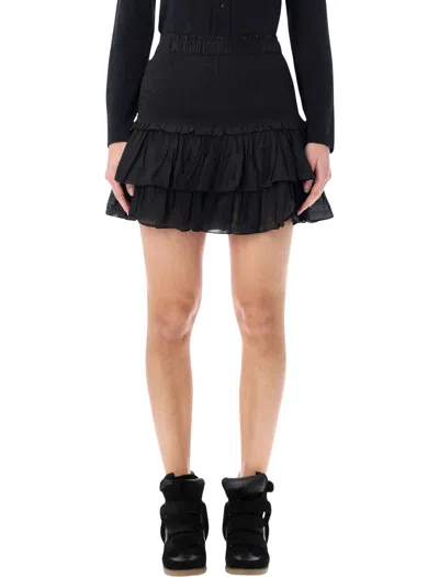 Isabel Marant Étoile Marant Etoile Mini High-waisted Frill Skirt In Black