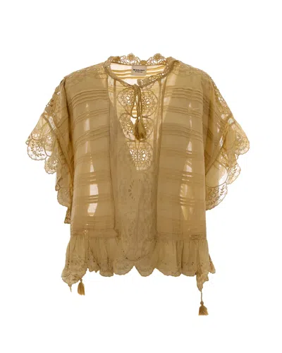 Isabel Marant Étoile Marant Etoile Mini Lace Top For Women In Brown