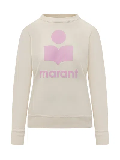 Isabel Marant Étoile Marant Étoile Mini Sweatshirt T-shirt For All Seasons In Ecru/pink