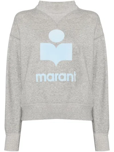 Isabel Marant Étoile Marant Etoile Moby Logo Cotton Sweatshirt In Grey