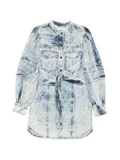 Isabel Marant Étoile Marant Etoile Moe Cotton Short Dress In Blue