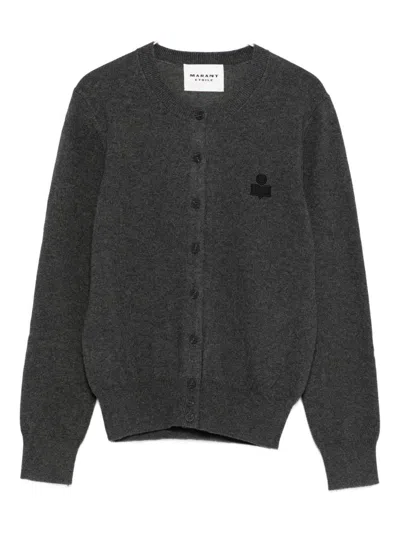 Isabel Marant Étoile Marant Etoile Mona Wool And Cotton Blend Cardigan In Black