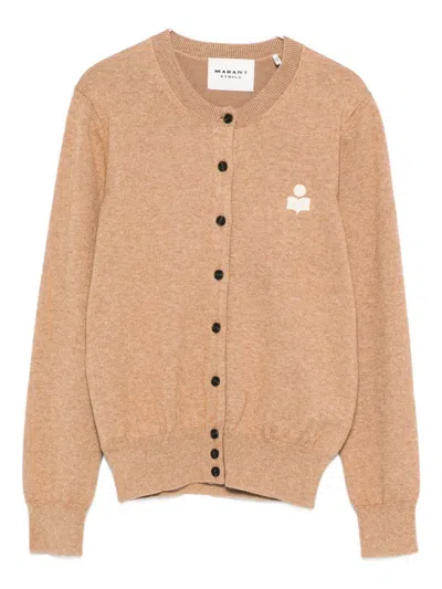 Isabel Marant Étoile Marant Etoile Mona Wool And Cotton Blend Cardigan In Gold